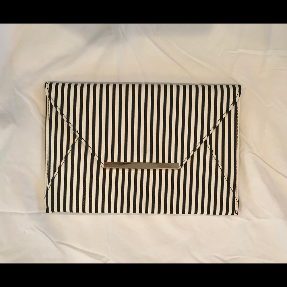 JustFab Striped Envelope Clutch